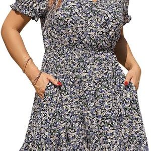 Celkuer Women Casual Stretchy Short Sleeve Plus size dress